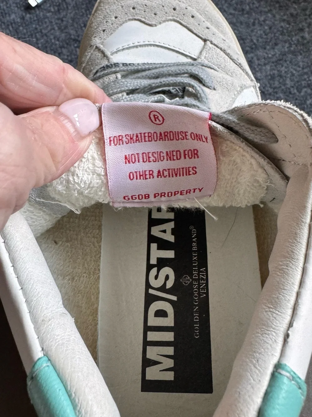 Golden Goose Mid Star High Top Sneakers White Silver Glitter EU 38 Distressed - Picture 9 of 10